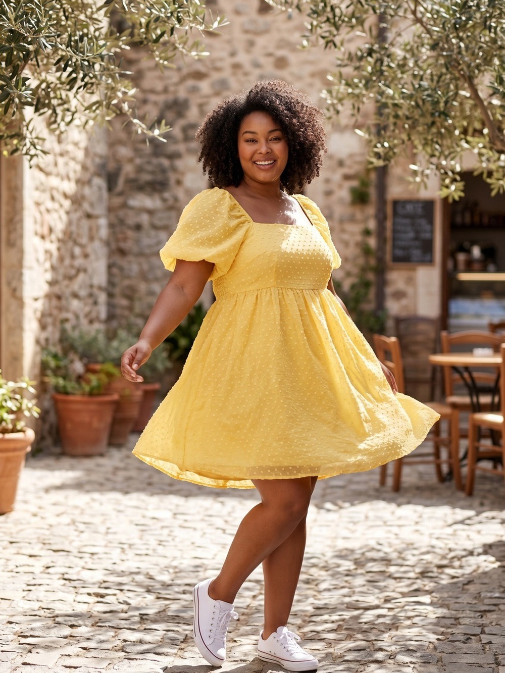 88. Vine Tree Textured Puff Sleeve Mini Dress NWT